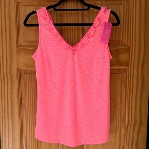 Lilly Pulitzer Vibrant Pink Ruffle Tank
